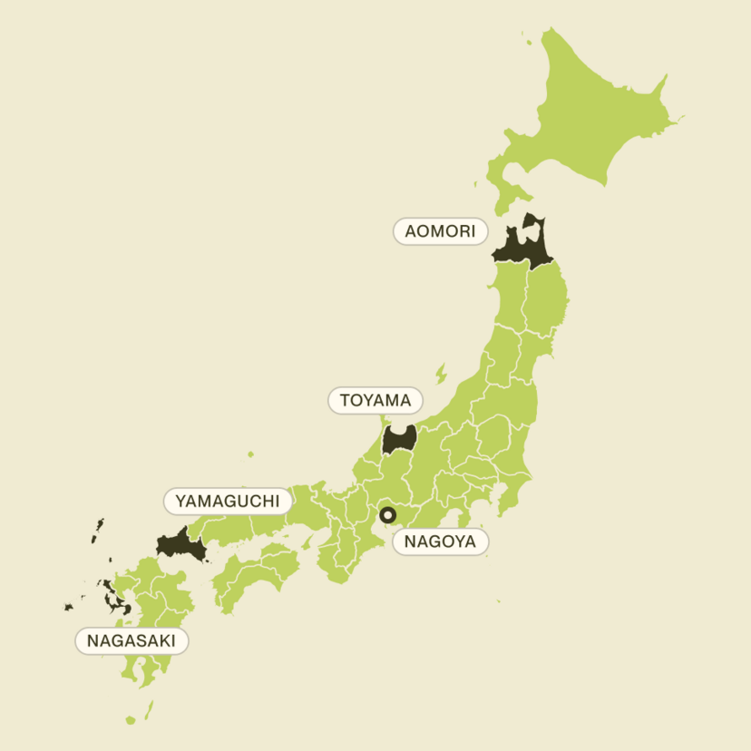 A map of Japan showing InsideJapan's undervisited destinations