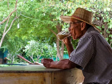 Cambodia guide drinking tea